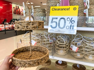 holding up tray on clearance at Target