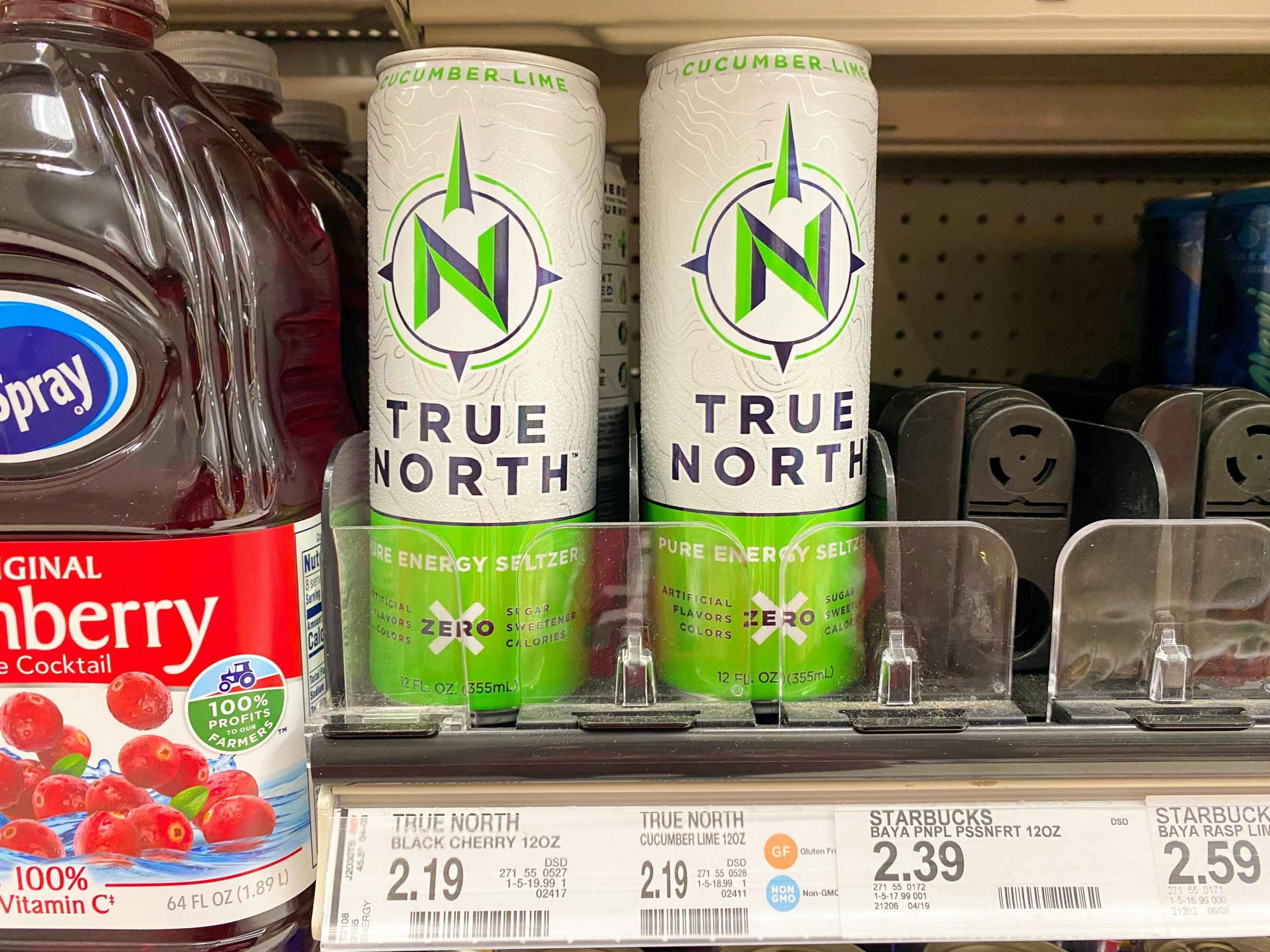 cans of True North on Target store shelf