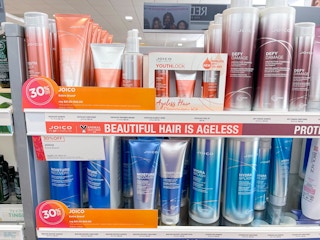 a display of joico hair products