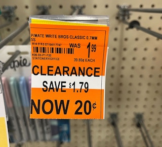 clearance price tag for Paperwrite Bros Classic