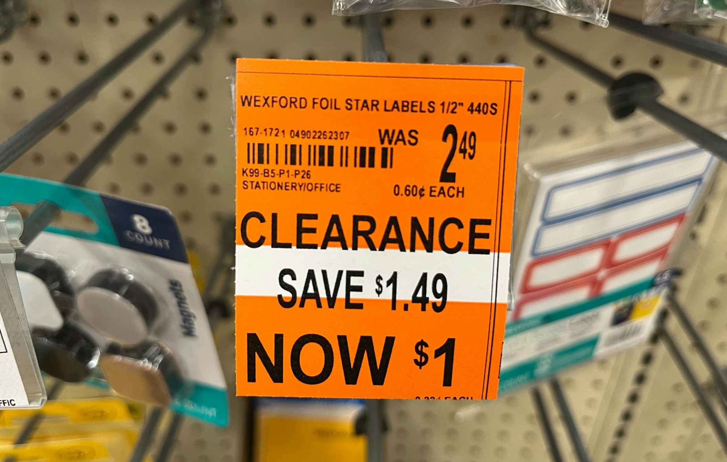 Clearance tag for Wexford foiled star labels