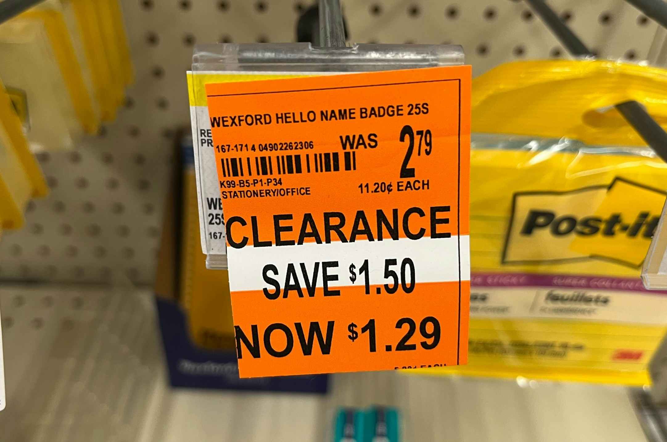Clearance tag for Wexford Hello Name Badges