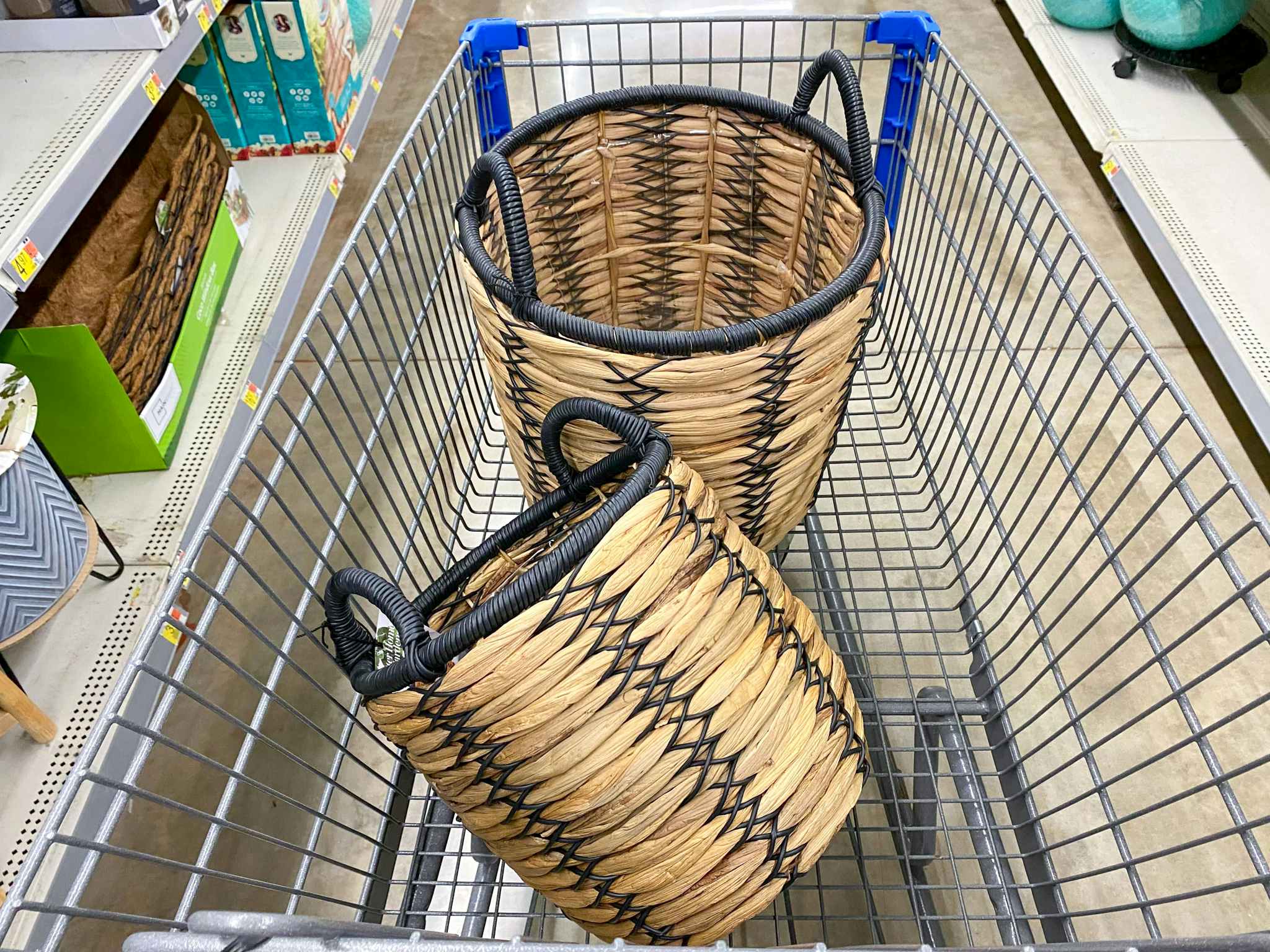 better homes and gardens basket planters in walmart cart