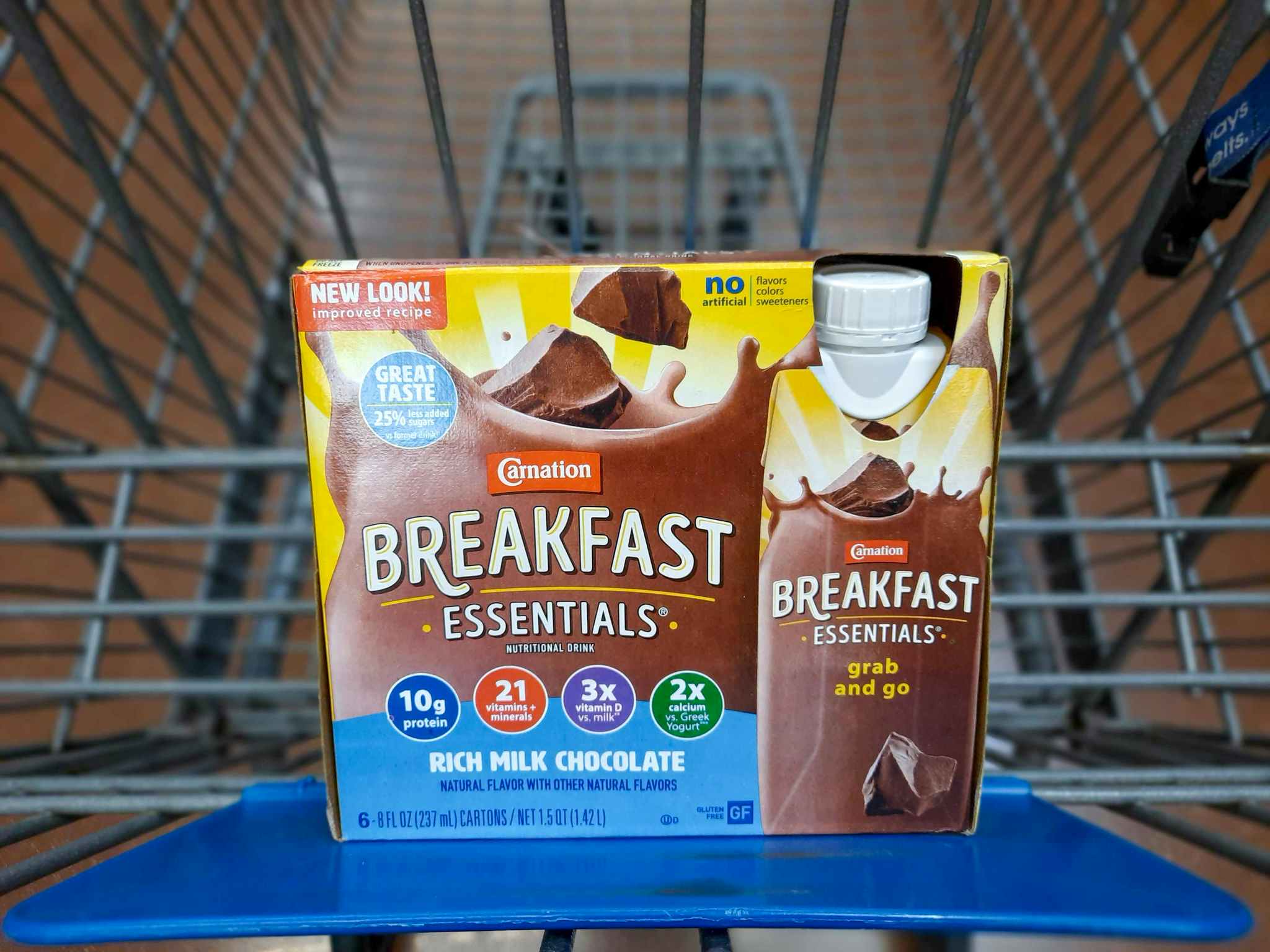 Carnation Breakfast Essentials in Walmart shopping cart