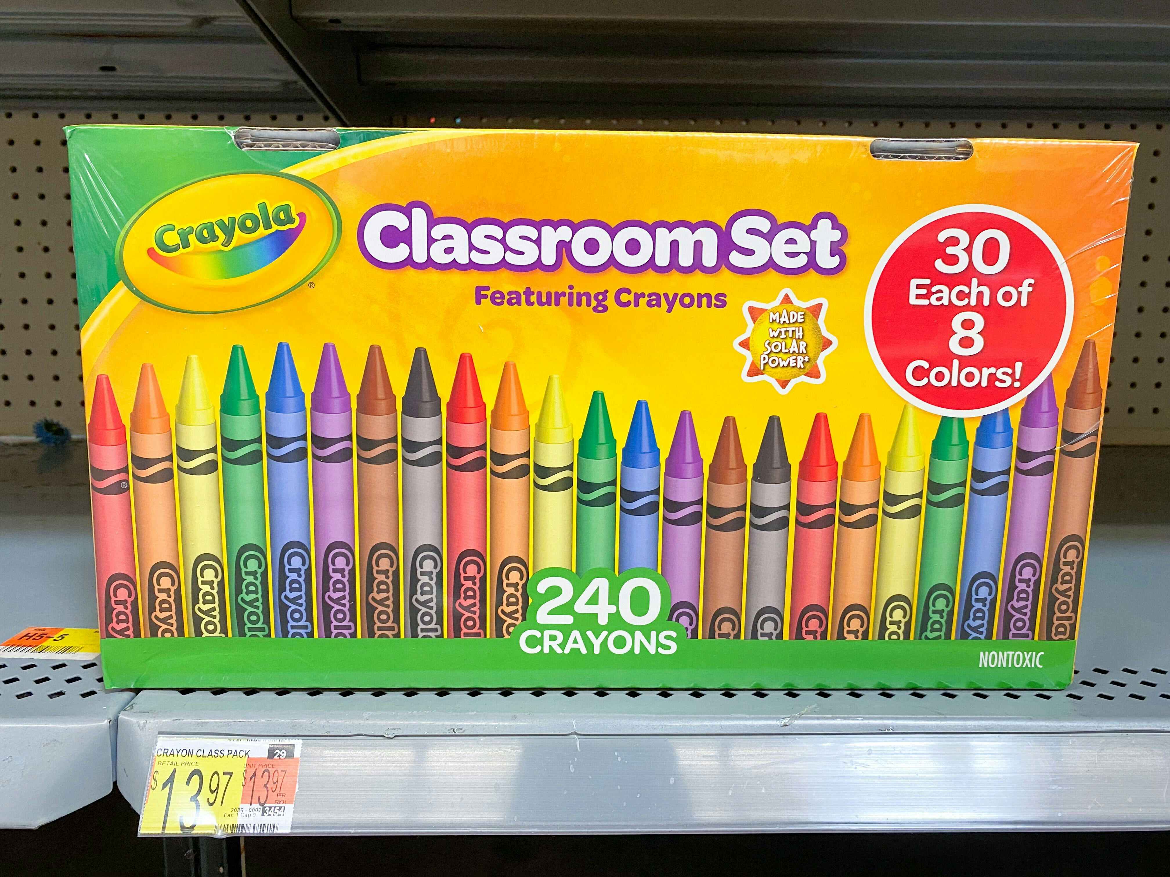 Crayola Crayons Classroom Set on shelf at Walmart