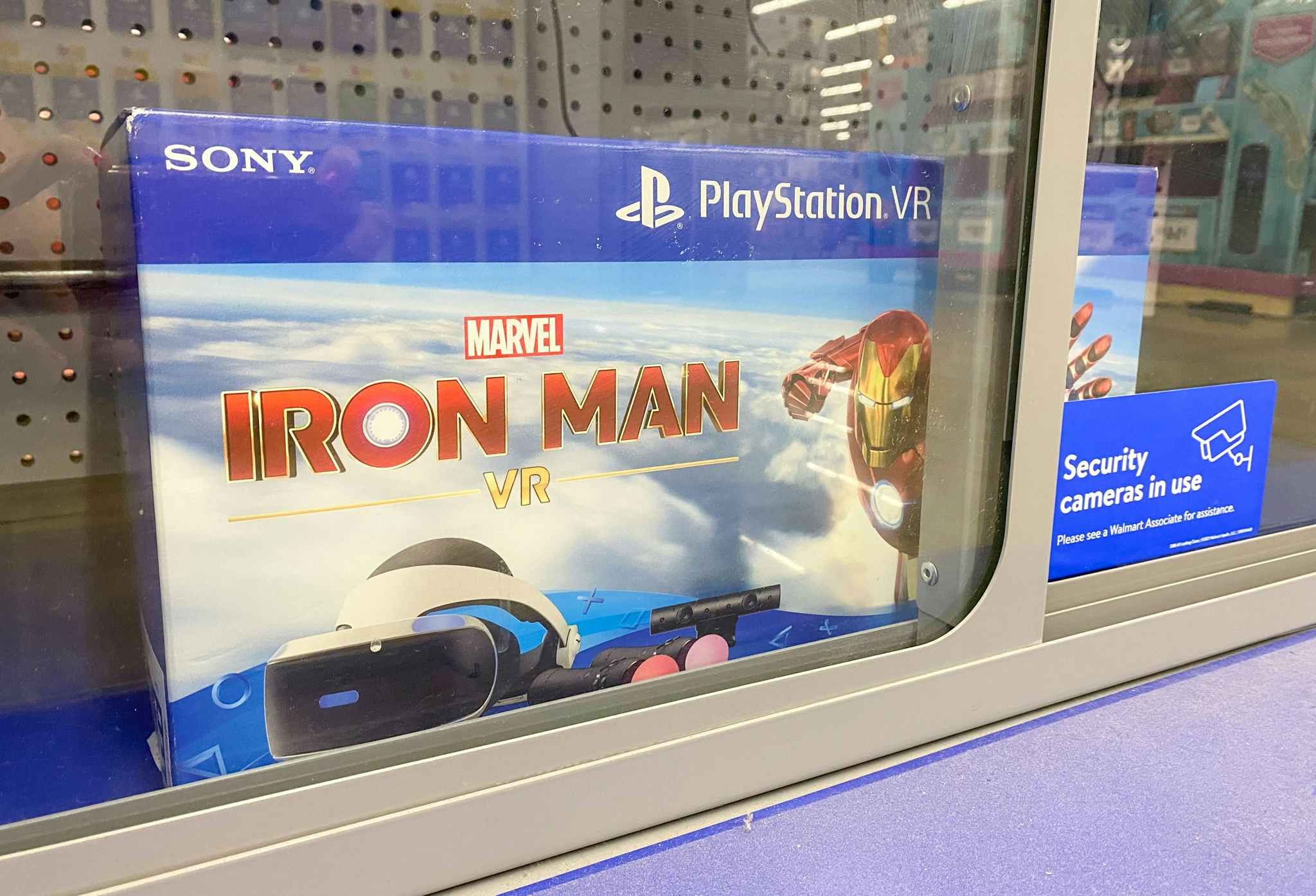 Playstation VR Iron Man Bundle on shelf at Walmart