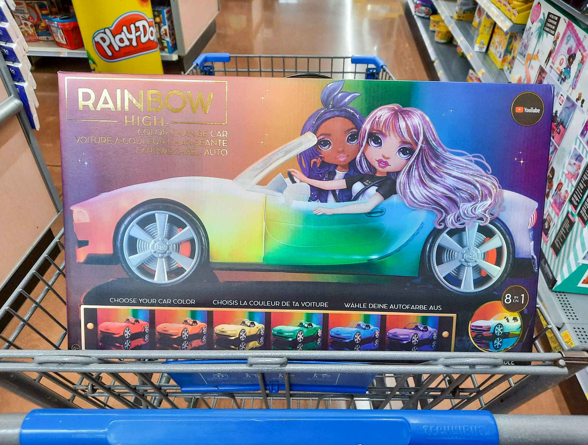 rainbow high color change car in walmart cart