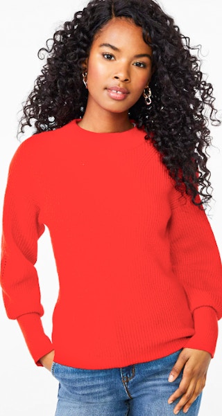 scoop puff sleeve sweater