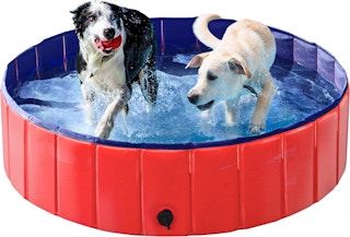 smilemart foldable pet pool in red