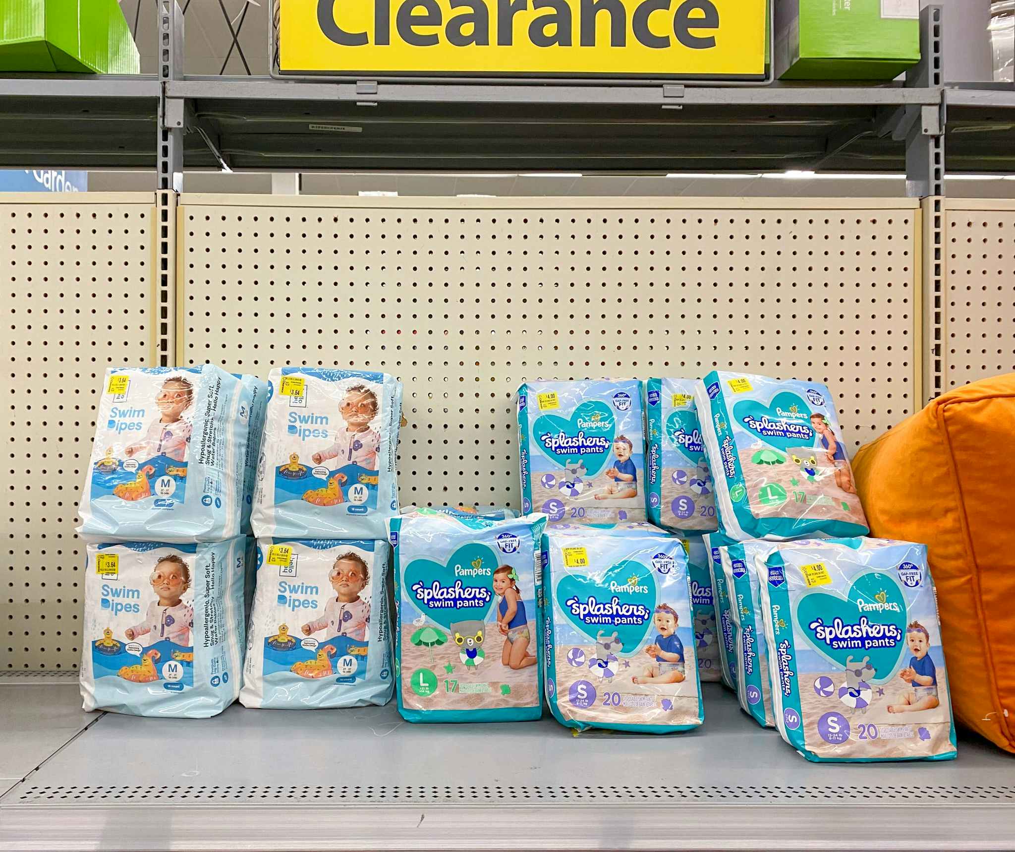 swim diapers on clearance on walmart shelf