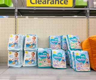 swim diapers on clearance on walmart shelf