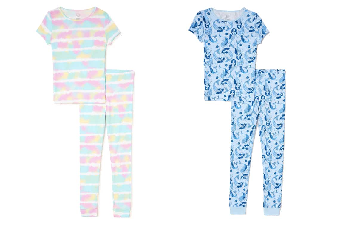 wonder nation girls top and leggings 2-piece pajama set