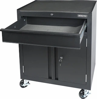 workpro heavy duty 2-shelf garage storage cabinet