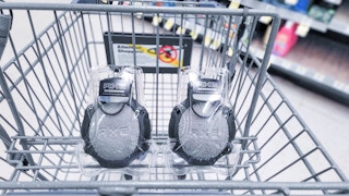 two axe body scrubbers in cart