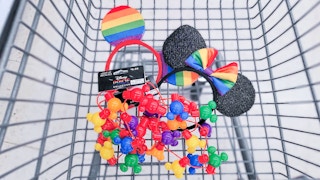 Disney mickey and minnie ears along with light up neclace in cart