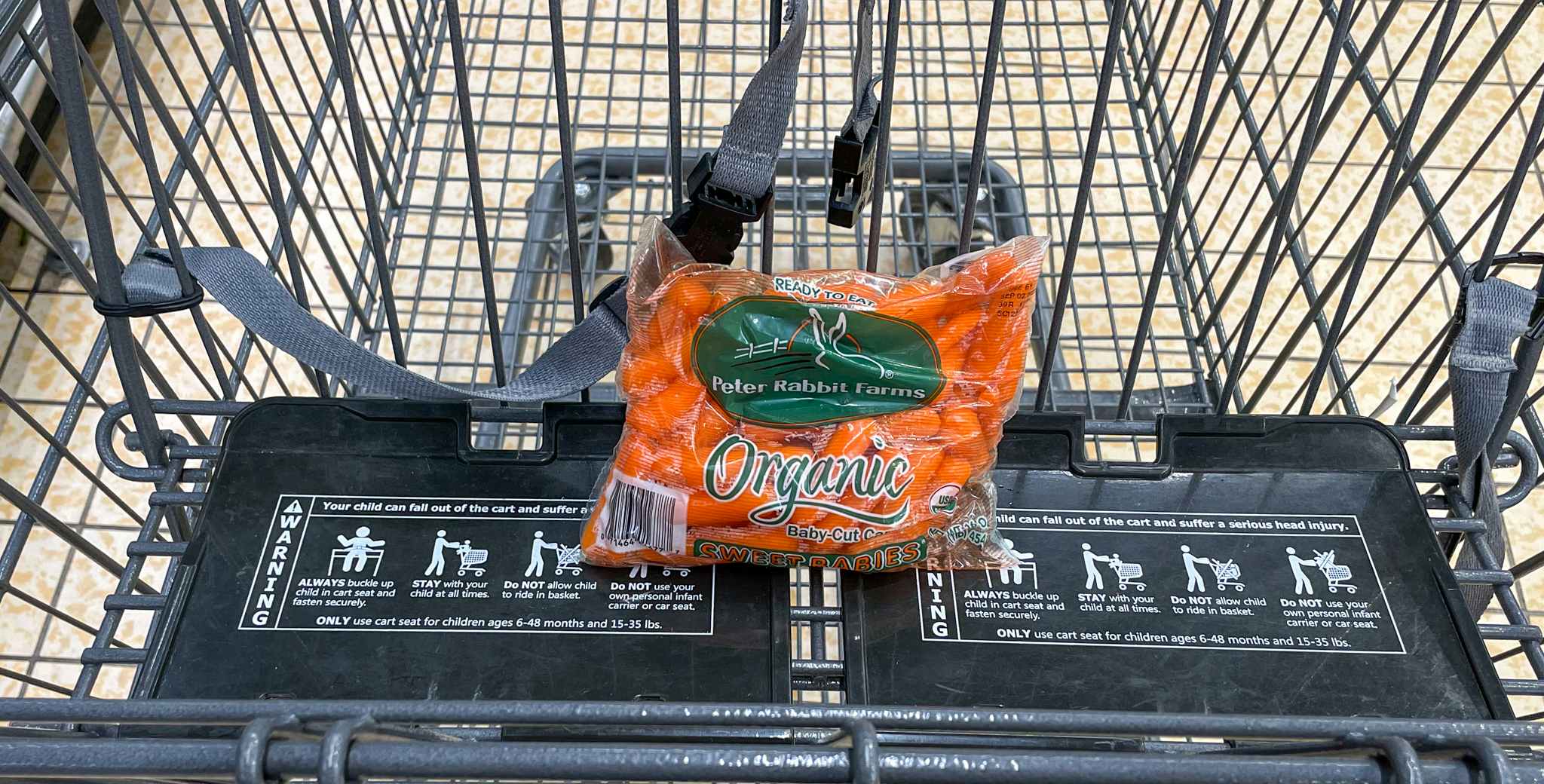 baby carrots in a cart at aldi