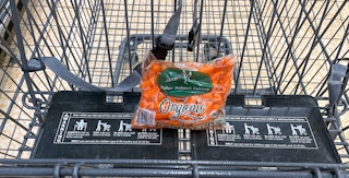 baby carrots in a cart at aldi