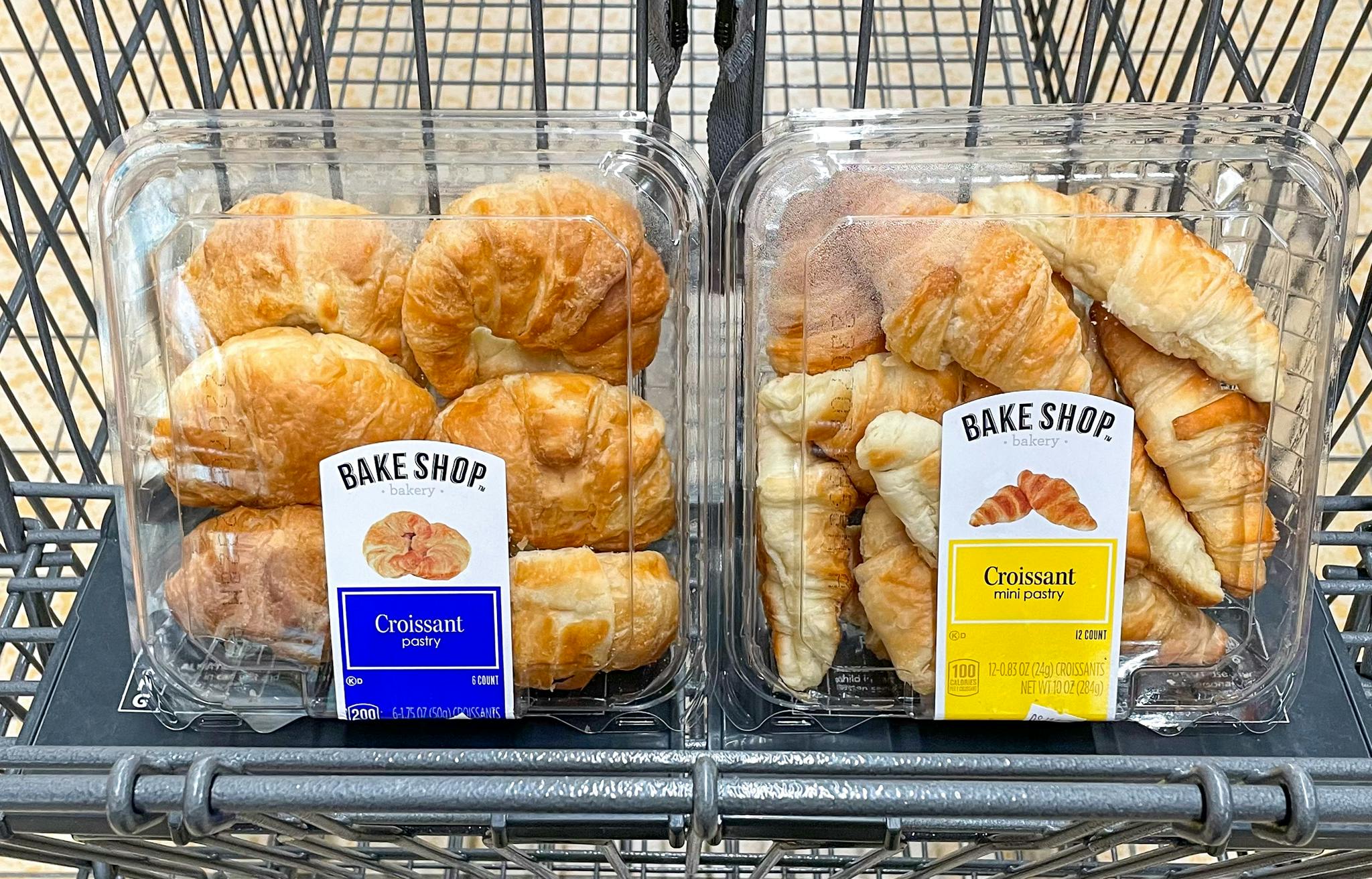croissants in a cart at aldi