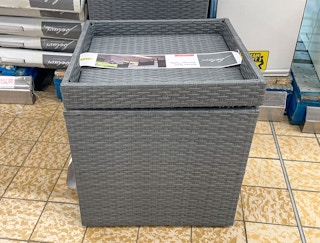 ratton style storage table on the sales floor at aldi