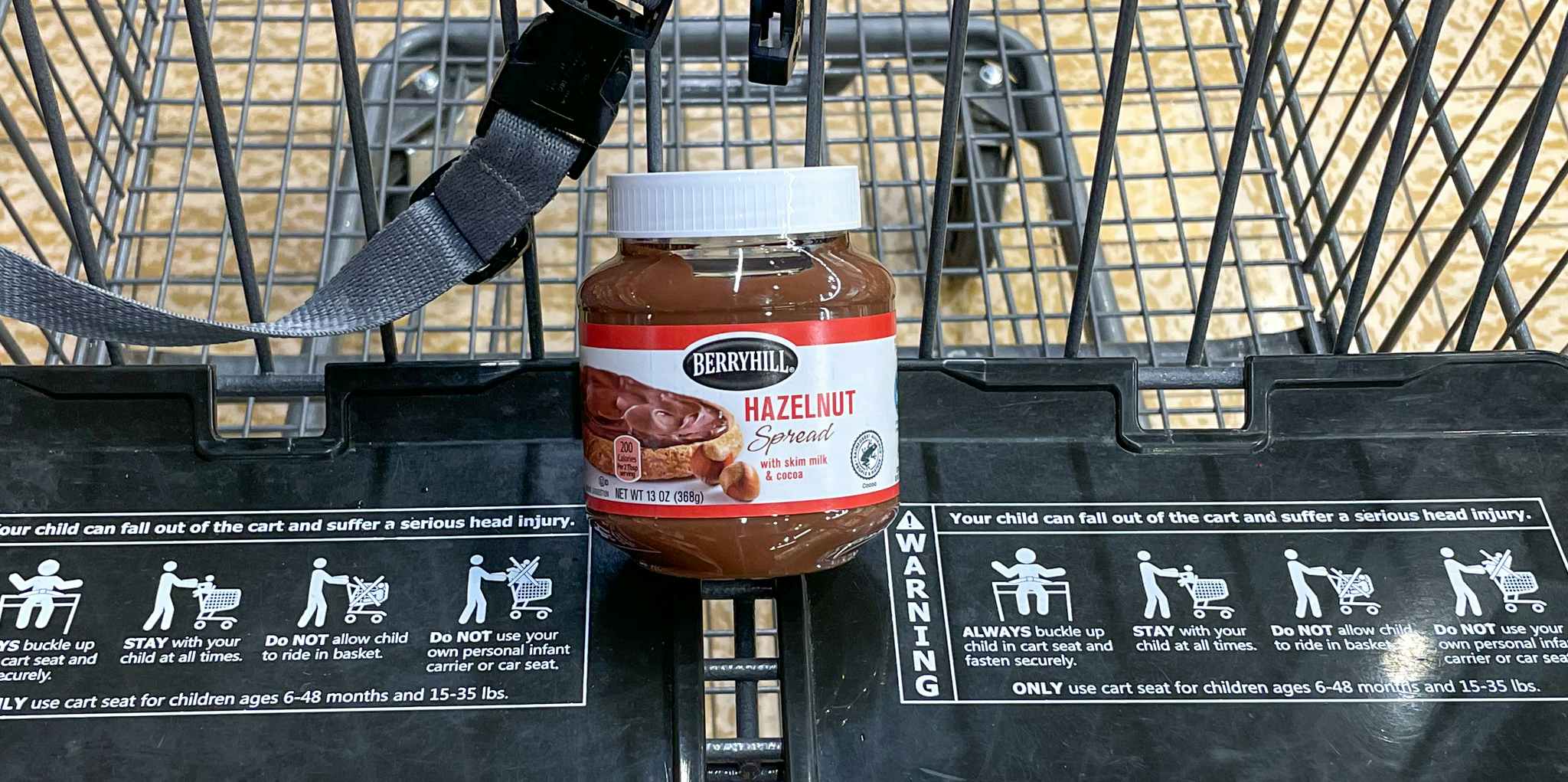 hazelnut spread in a cart at aldi