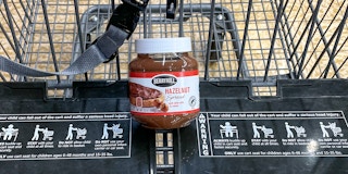 hazelnut spread in a cart at aldi
