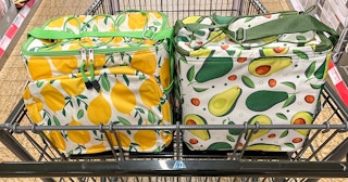 cooler bags in a cart at aldi