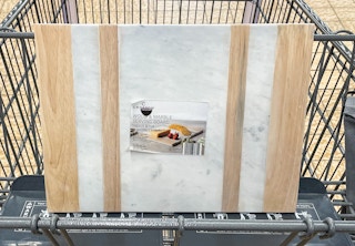 serving board in a cart at aldi