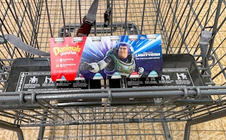 smoothies in a cart at aldi 