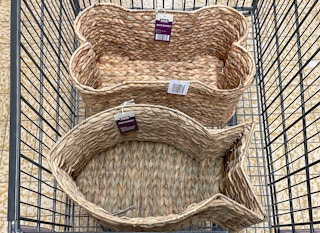bone and fish basket in a cart at aldi