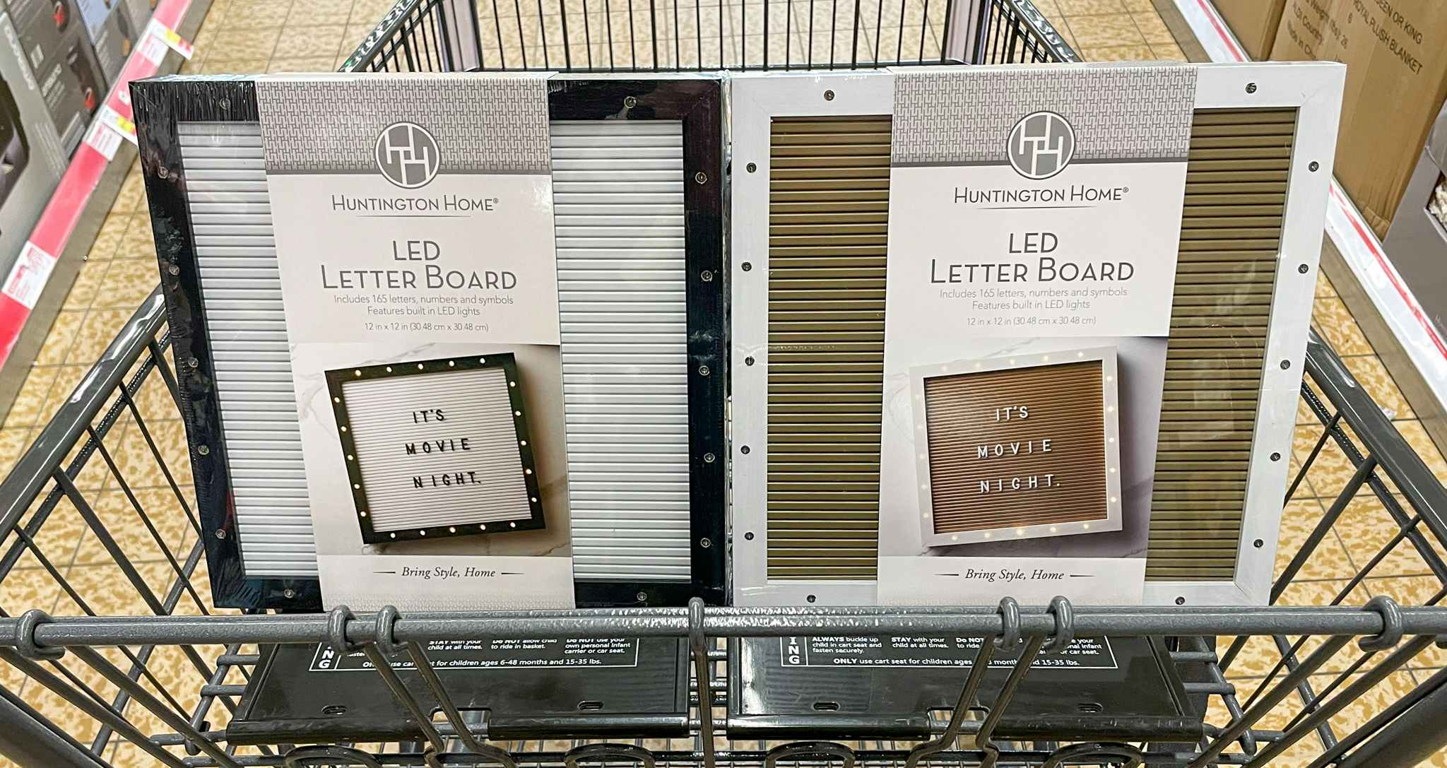 letter boards in a cart at aldi