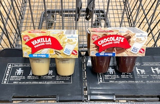 pudding in a cart at aldi