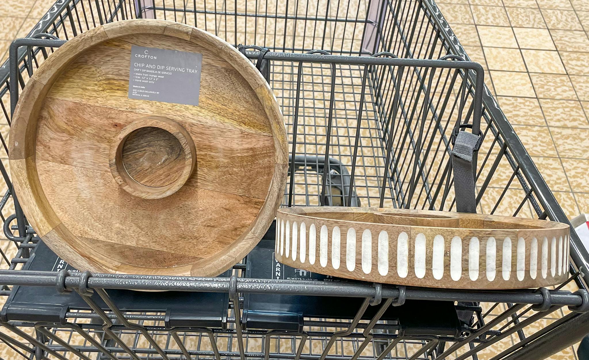 serving tray in a cart at aldi