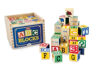 ABC blocks on a white background