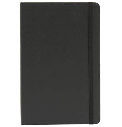 Black notebook on a white background