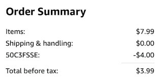 A screenshot of the total