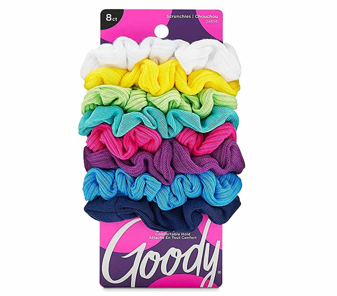 Colorful scrunchies in a pack