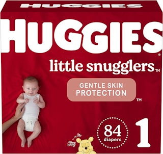 A box of Huggies diapers.