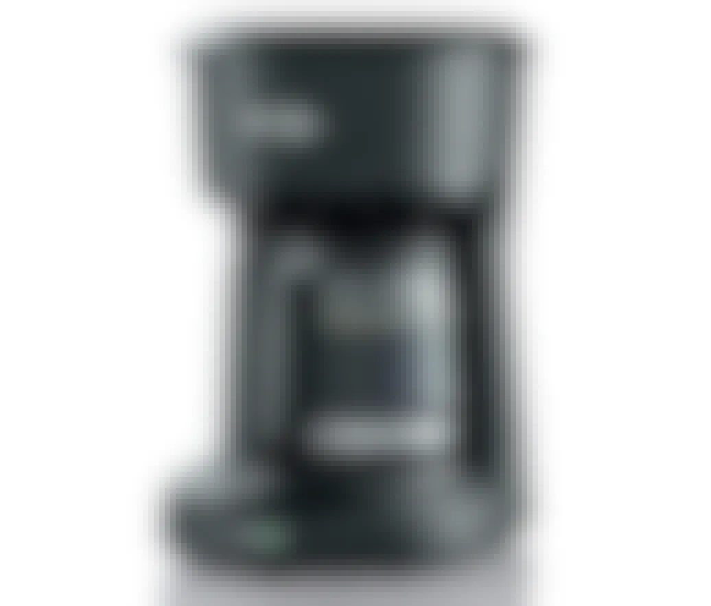 Black coffee maker on a white background