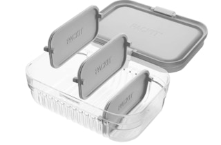 Grey and clear food container