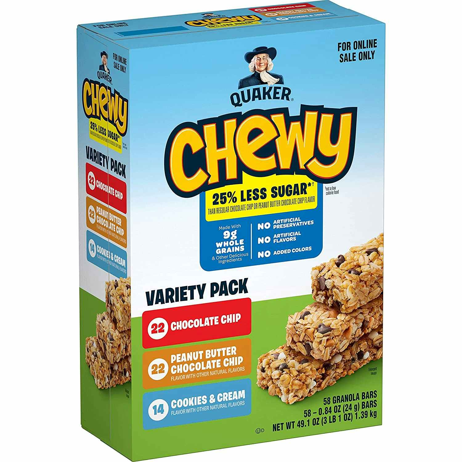 A box of Quaker chewy bars.