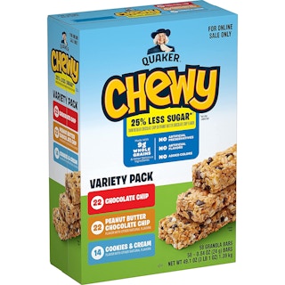 A box of Quaker chewy bars.