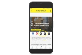 screenshot of Android app showing how to email and print