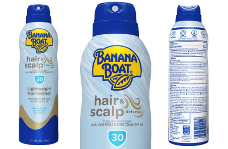 Banana Boat Hair & Scalp Defense product that is the subject of a sunscreen recall.