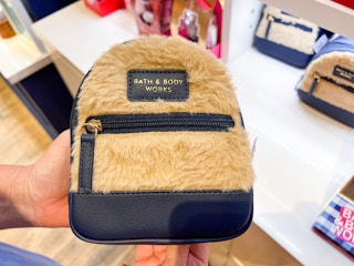 faux fur leather cosmetic bag