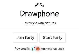 A screenshot of the Drawphone game on https://drawphone.tannerkrewson.com