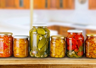 various canning mason jars fruits vegetables