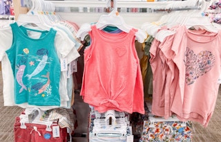 display of kids carters shirts