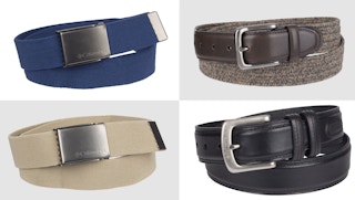 a collage of four columbia mens belts