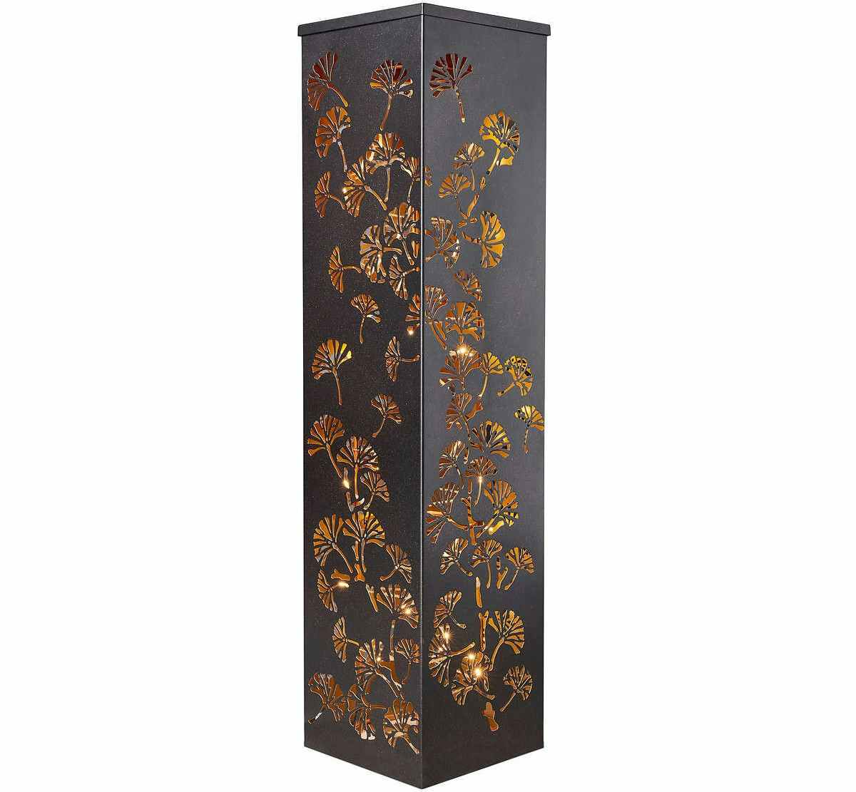 lighted patio pillar on a white background