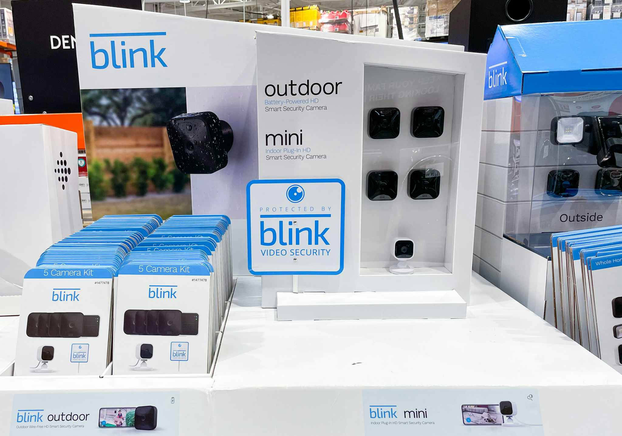 display of a Blink five camera security system at Costco